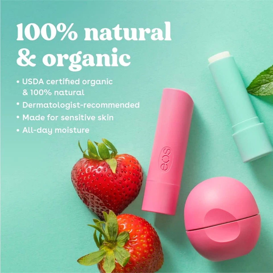 eos Natural Organic Lip Balm 9 Pack Vanilla Strawberry Blackberry Coconut Mango - Image 3 of 4