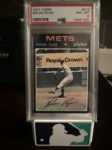 Nolan Ryan 1971 Topps New York Mets Card #513 PSA 8  New Label Beautiful