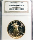 1987-W G$50 1-oz GOLD AMERICAN EAGLE PROOF NGC PF 70 ULTRA CAMEO - NO RESERVE