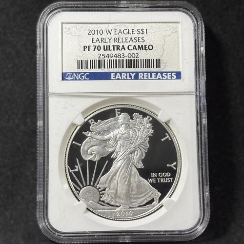 2010-W $1 American Silver Eagle Proof NGC Early Releases PF 70 Ultra Cameo