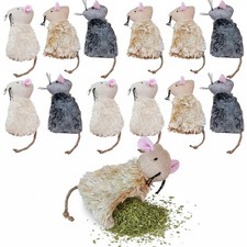 9 Pcs Cat Toys Value Pack, Catnip Filled Plush Mice with Crinkle Sound  Bell...