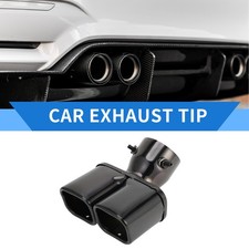 Square Curved Slant Cut Dual Exhaust Tip for Toyota Land Cruiser Prado Black