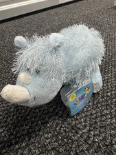 Ganz Webkinz Blue Rhino Long Hair Plush Stuffed Animal HM196 W/ Code 12" Retired