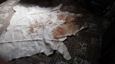 LARGE COW HIDE RUG / THROW  195CM X 203CM X 190CM