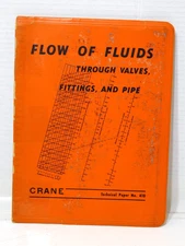 1957 Flow of Fluids Through Valves Fittings Pipe Crane Technical Paper #410