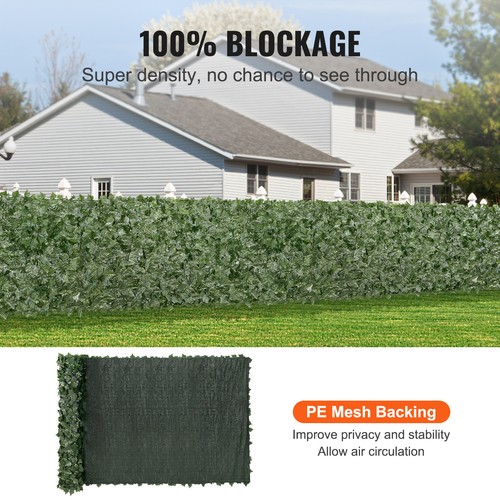 59"x158" Artificial Faux Ivy Leaf Fence Screen with Mesh Cloth Backing - Picture 3 of 12
