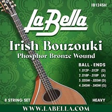 La Bella IB1245H Irish Bouzouki Heavy Phosphor Bronze Wound 8- String 12-45