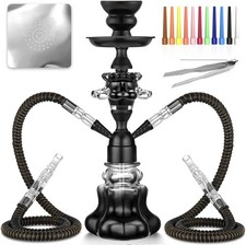Hookah Set With Everything 14'' Shisha Hookah Complete Set - Glass Flower Vase,