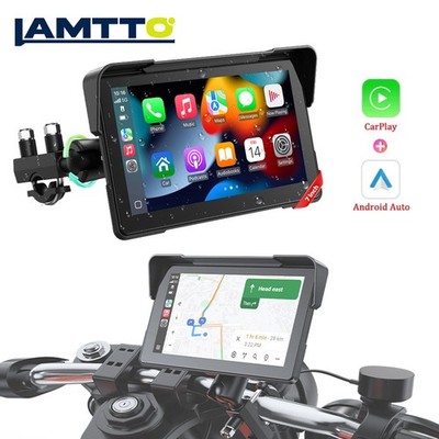 LAMTTO 7 zoll Motorrad GPS Navi-Display, CarPlay- & Android Auto-kompatibel