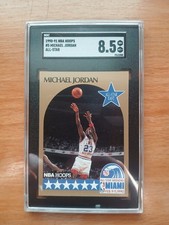1990-91 NBA Hoops Michael Jordan #5 Gold All Star East SGC 8.5 NM/MT+ Bulls 