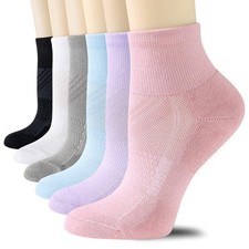 Women's Cushioned Running Ankle Socks Athletic Sport Socks Medium Colorful