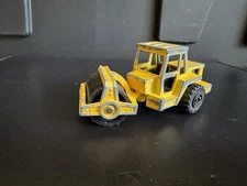 Majorette Road Roller – Made in France – Vintage Construction Vehicle – Yellow