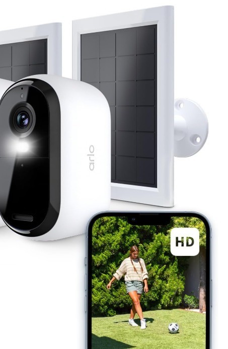 Arlo Essential HD Telecamera WiFi Esterno Senza Fili + Pannello Solare