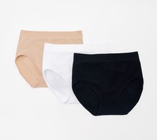 Maya J Women's Panties Sz L Breezies Featherlite Seamless Multi-colored A681661