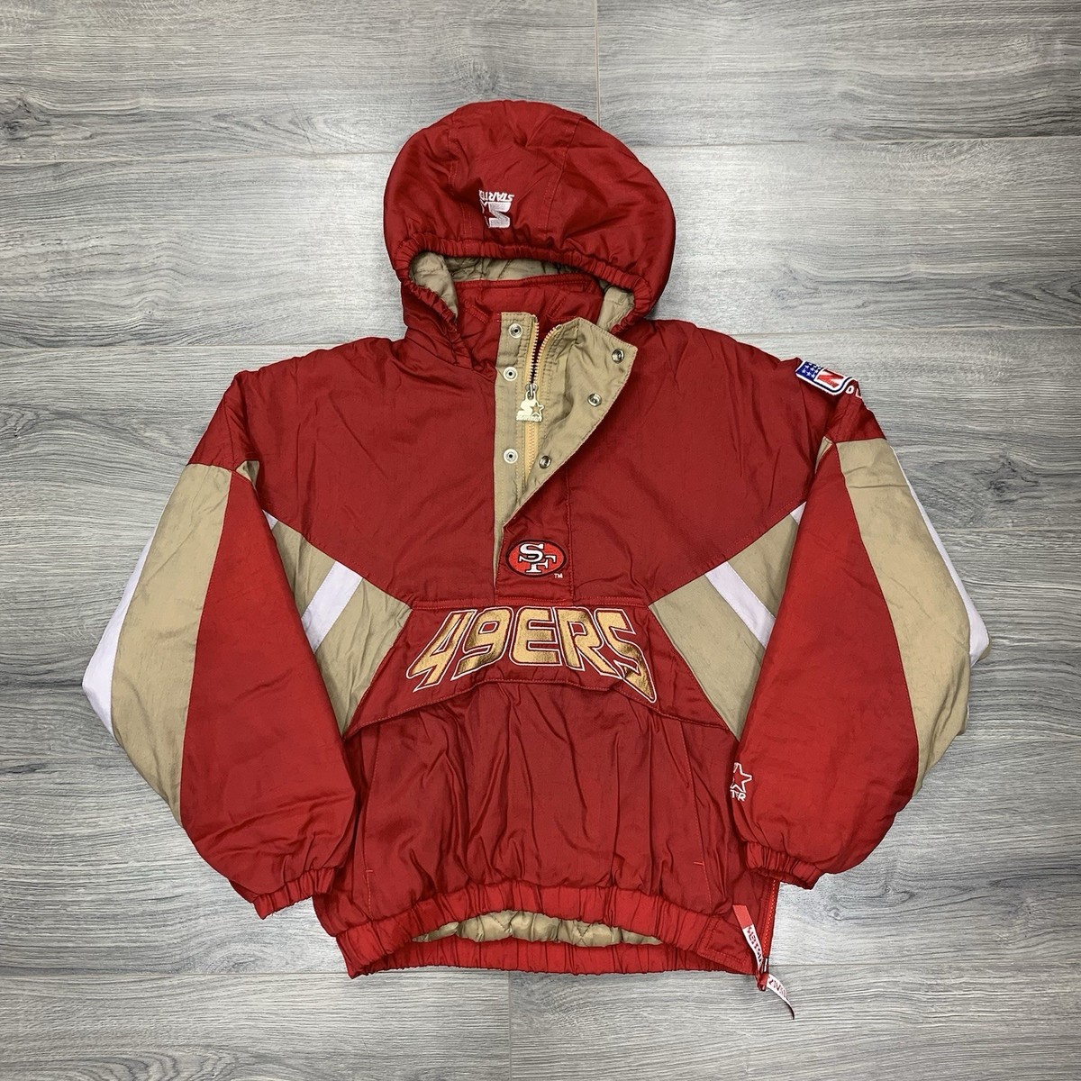 Starter 49ERS ハーフジップ　ナイロンジャケット Vintage Starter San Francisco 49Ers Jacket Small Quarter Zip RARE