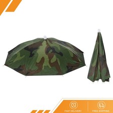 2Pack Umbrella Hat 20" Folding Sun Rain Cap Hands Free Fishing Umbrella Hat Camo