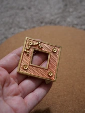 Joan Rivers Faberge Inspired Mini Photo Picture Frame Peach Gold tone