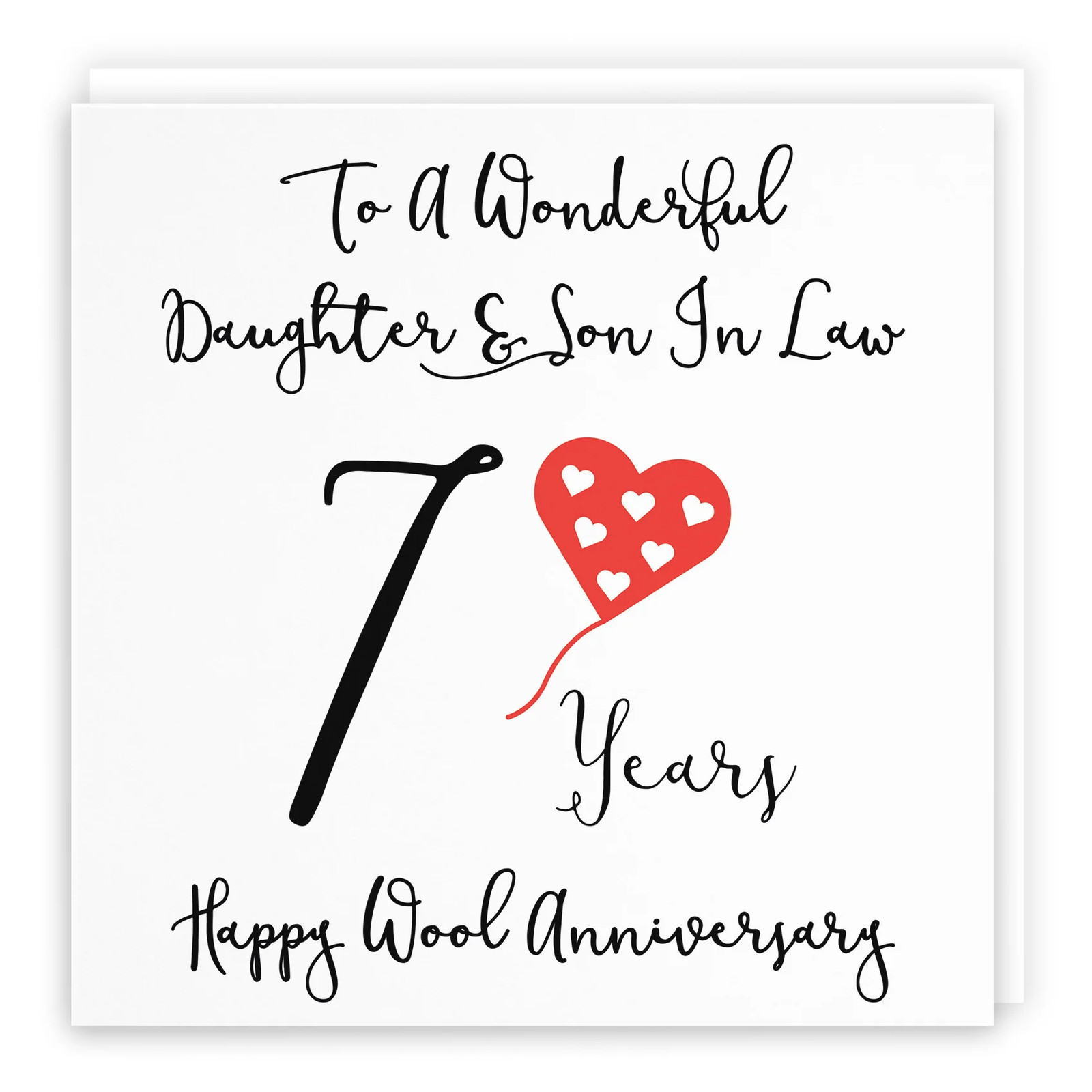 7th Daughter And Son In Law Anniversary Card Love Heart