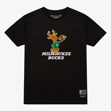 Unisex Mitchell  Ness Black Milwaukee Bucks Hardwood Classics Arch T-Shirt