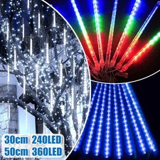 Luces LED de 30 cm/50 cm 240/360 lluvia de meteoros 8 tubos luz exterior árbol de Navidad