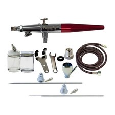 VLS-3AS Paasche Double Action Siphon Feed Airbrush Set with all Three Heads