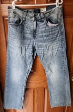 TK Axel Jeans Men 38x32 Slim Boot Medium Wash Blue Denim 