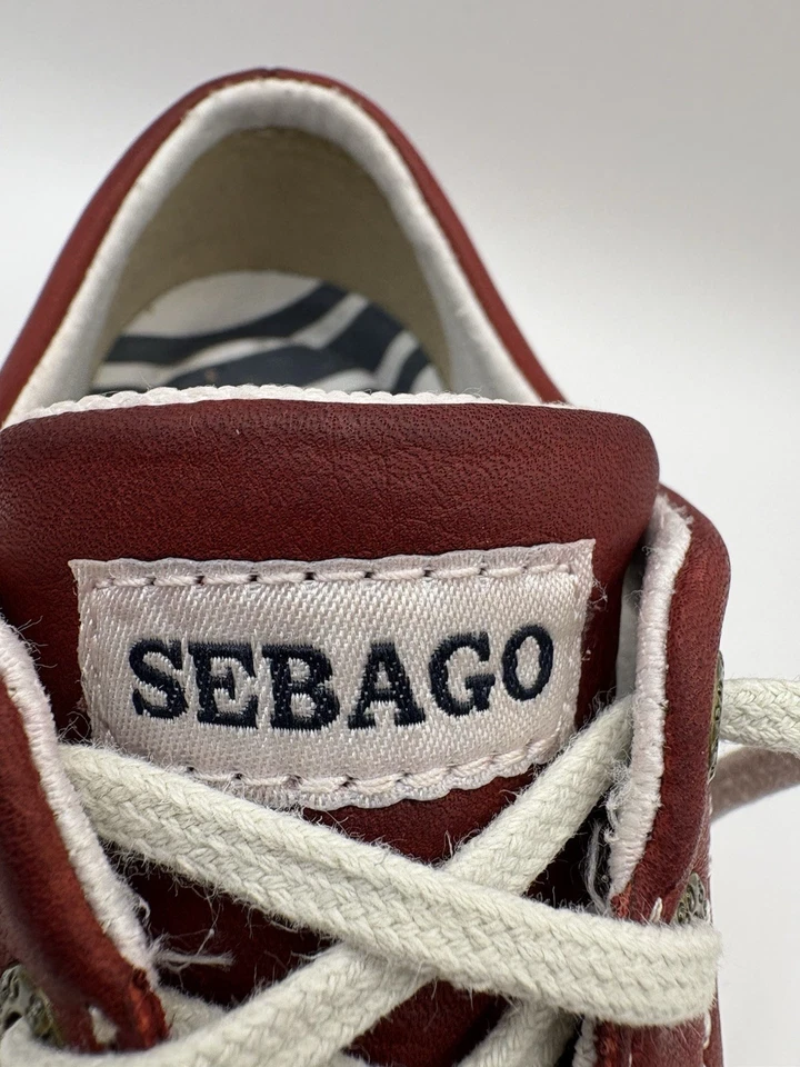 Sebago Women’s Lace Up Sneakers US Size 7 Marine Flag Bai Deep Red Leather - Image 2 of 4