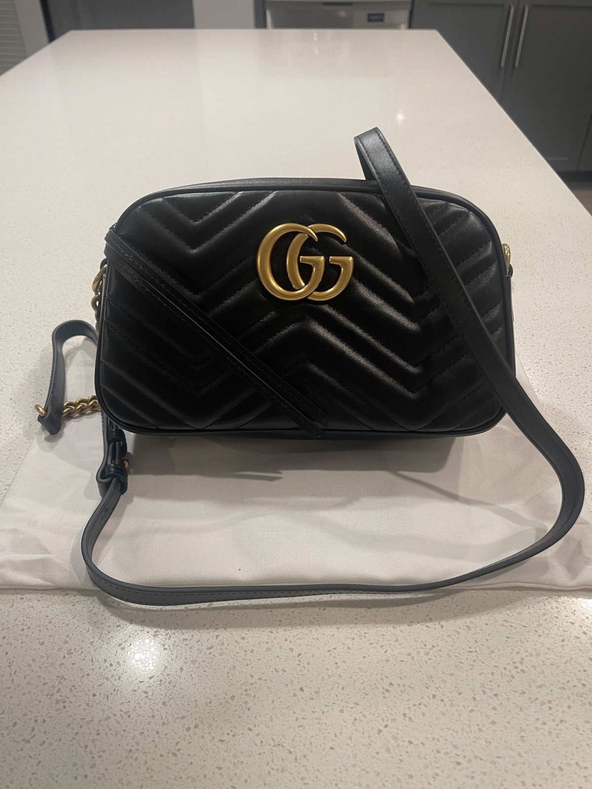 Gucci Marmont Black Quilted Shoulder Bag 