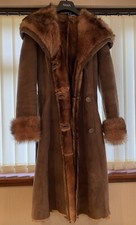 Ladies Arma Real Lamb Leather Brown Coat In A Uk Size 8 Eu 34