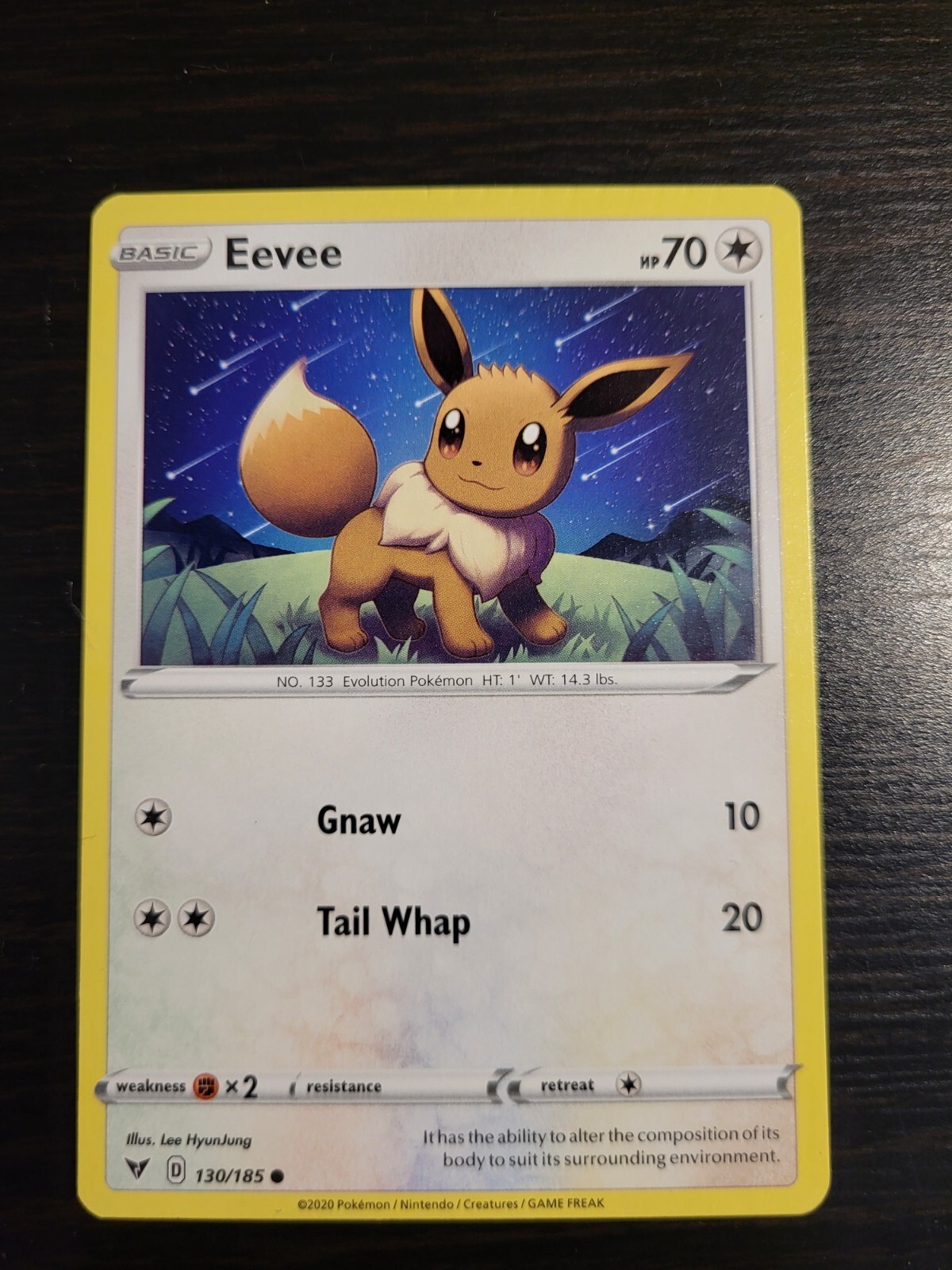 2020 Pokemon Card Eevee 130/185 Common Vivid Voltage