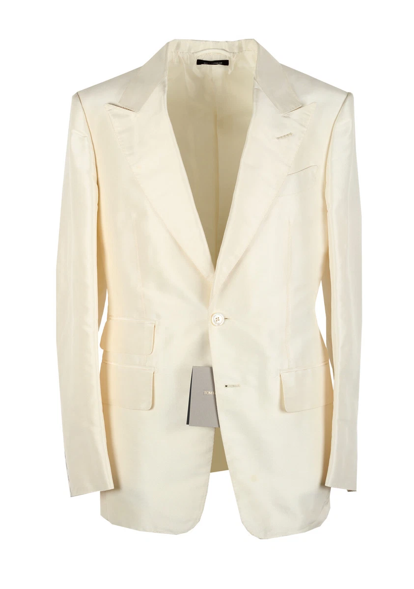 New TOM FORD Shelton Silk Off White Sport Coat Size 46 36R U.S