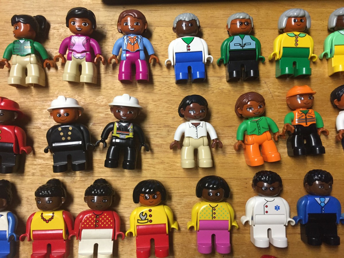 lego duplo figure people mom dad girl boy family African grandma grandpa  black