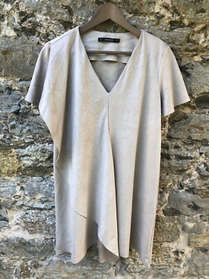 Zara Alcantara Minikleid Tunika Gr.M gebrochenes weiß Mega Dress