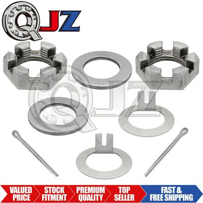 #ad #ad 2 Sets Trailer Axle Bearing Castle Spindle Nut Shaft and Tang Washer Cotter Pin $47.58