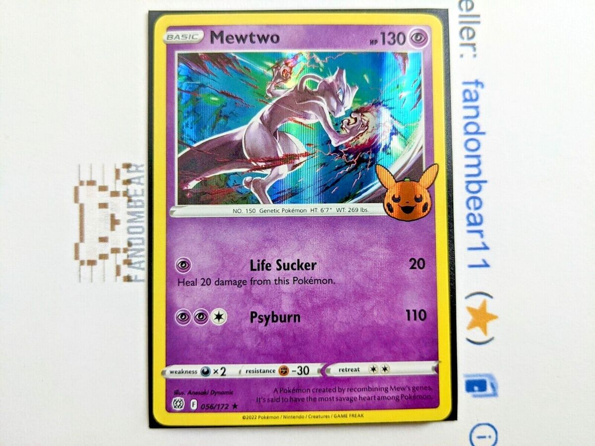 Pokemon TCG 1x Mewtwo Holo 056/172 Pumpkin Pikachu Trick or Trade