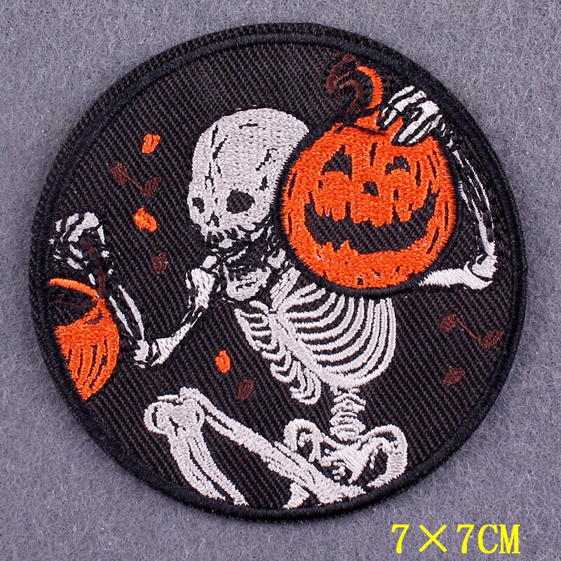 Rose Skull Patch Punk Embroidered Patches For Clothing DIY Iron On Patches  For Clothes Skeleton Sewing Embroidery Patch Stickers