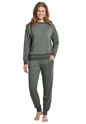 Schiesser Damen Sleep Lounge Anzug Pyjamaset Grau Gr 44 EDEL