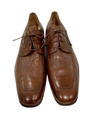 Mercanti Fiorentini Apron Toe Brown Leather Oxford Dress  display picture 2