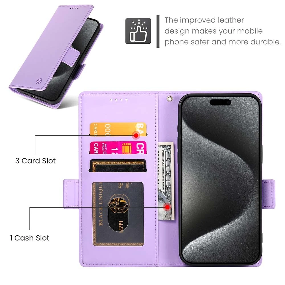 Luxury Magnetic Leather Flip Wallet Case for iPhone 11 12 13 14 15 Pro