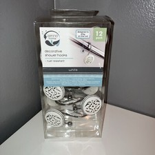 12 Decorative Resin Hooks Set for Bathroom Shower Curtain Bath Home Fashion New