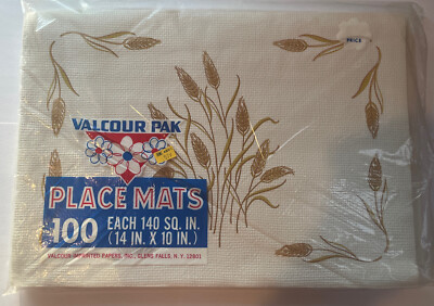 Vintage Valcour Pak Paper Placemats 70 s Wheat Fall Go Along Design Kitchen