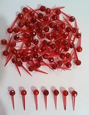 100 VINTAGE RED MINI PIN LIGHTS BULBS Ceramic Christmas Tree Tiny Globe Pegs