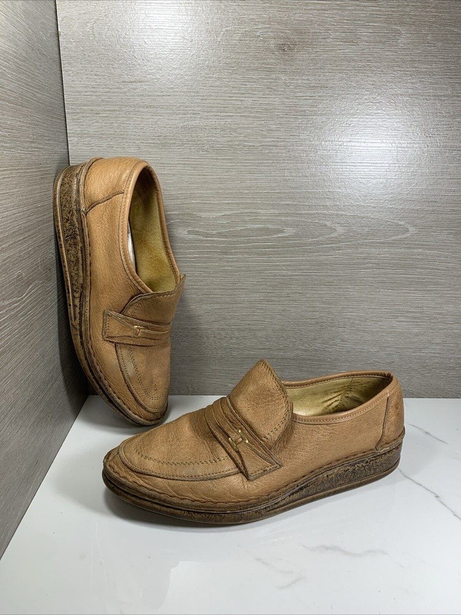 Vintage Clarks Leather Wallabee Luggers Shoes Brown Made In Ireland Men’s 