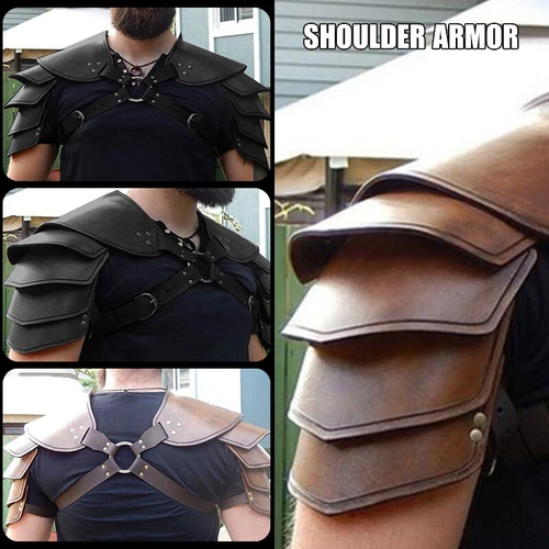 Medieval Costume Shoulder Armor Gladiator Samurai Battle Knight Pauldrons - Picture 3 of 13