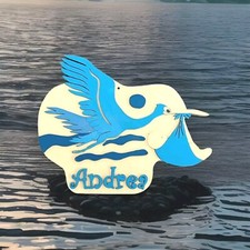 Fiocco nascita personalizzato con nome   (32 cm x 26 cm). Fiocco nascita cicogna