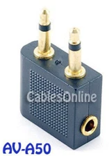 3.5mm Headphone Audio Airline Adapter, Gold-Plated 