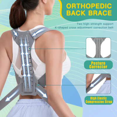 Back Brace Posture Corrector Women Men Shoulder Straightener Support Adjustable