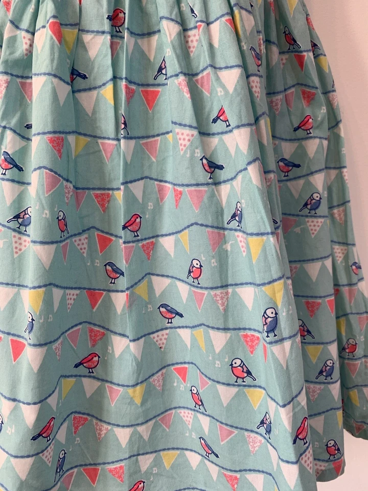 BLUEZOO ПЕЧАТИ ПЛАТЬЕ РАЗМЕР 3-4 ГОДА БЕЛЫЙ РОЗОВЫЙ СИНИЙ 100% ХЛОПОК - Изображение 3 из 4