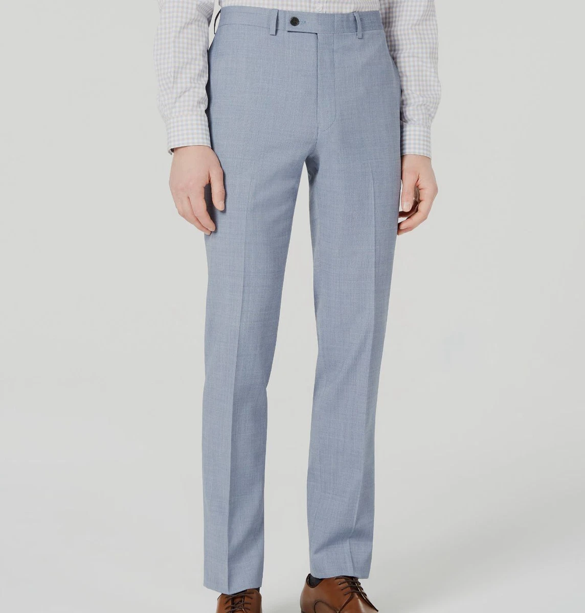 190 Calvin Klein 32W 30L Men s Slim X Fit Blue Wool Suit Trousers