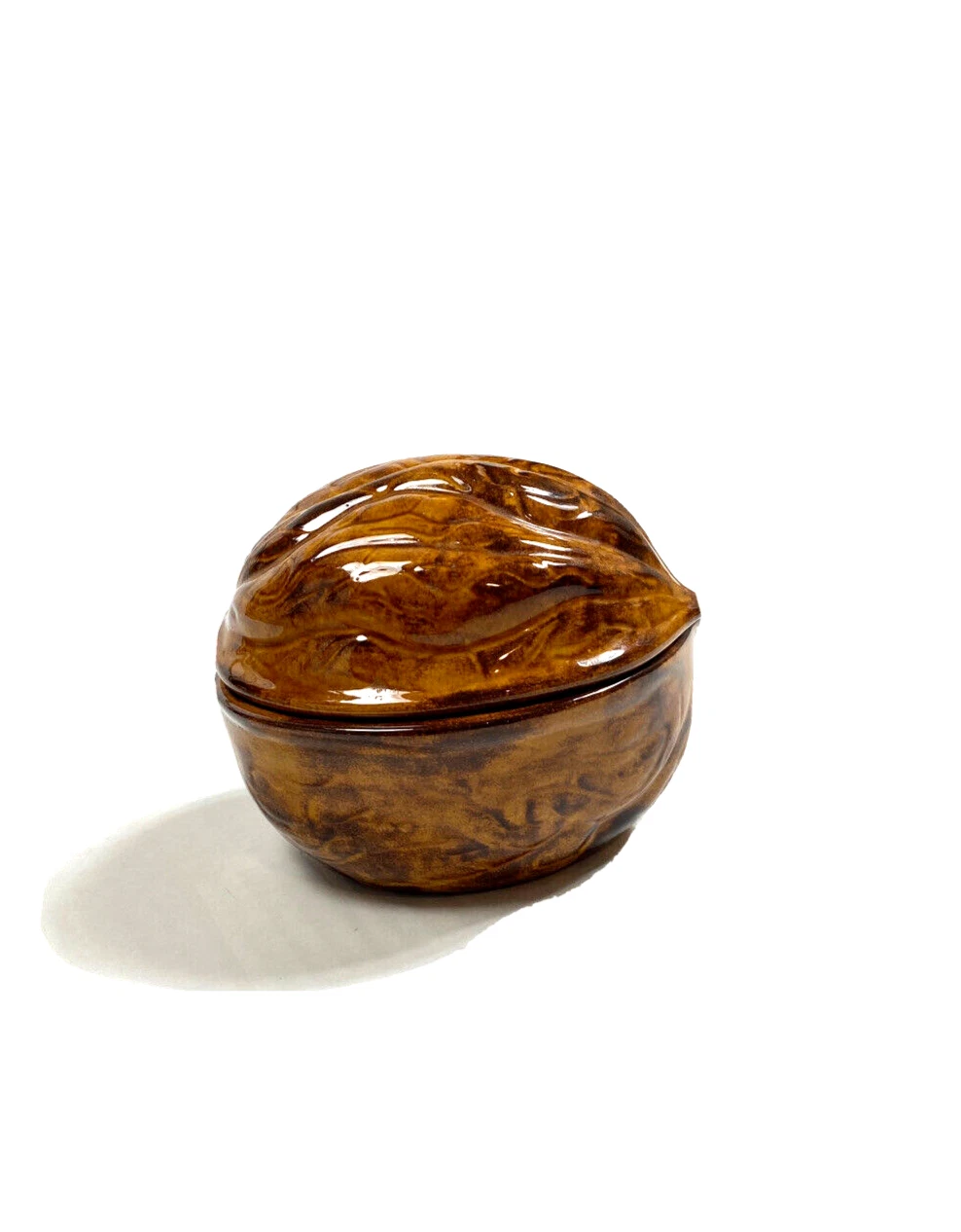 Vintage Stunning Small Ceramic Acorn Dish Nut Candy Bowl Decor Signed Brown